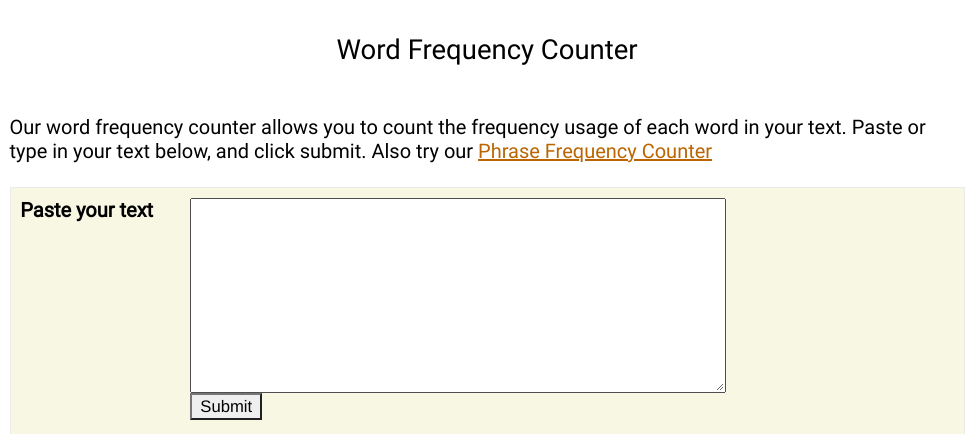 Word Frequency Counter